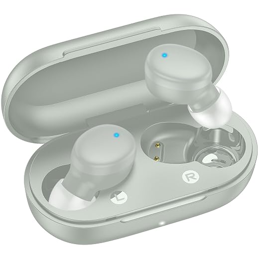 kurdene Wireless Earbuds Bluetooth 5.3 in Ear Buds Light Weight Headphones,Deep Bass Sound,Built in Mics Headset,Clear Calls Earphones for Sports Workout Light Blue