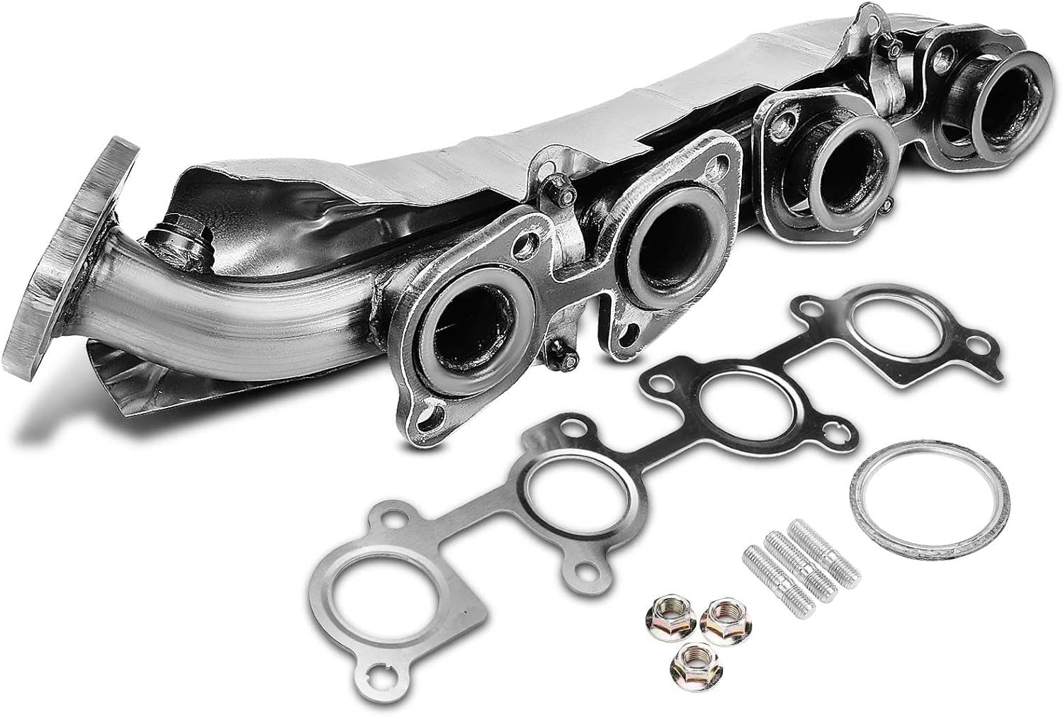A-Premium [DOHC 8Cyl 4.7L] Right Side Engine Exhaust Manifold Kit W/Gasket & Nuts & Studs & Heat Shield Compatible with Toyota Sequoia 2001-2004, Tundra 2000-2004