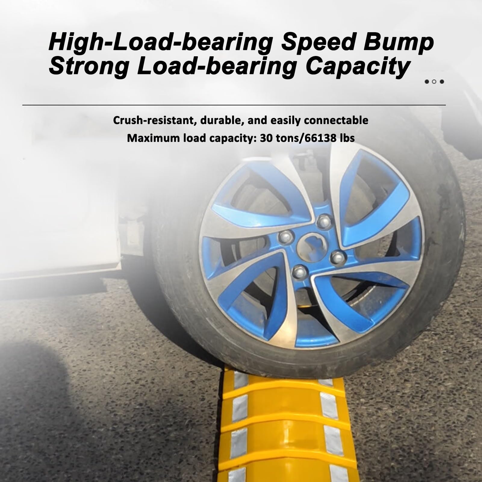 Heavy Duty riflettente Speed Bump per vialetto, asfalto, cemento, ghiaia – gobba di velocità del traffico portatile per strada, garage, parcheggio