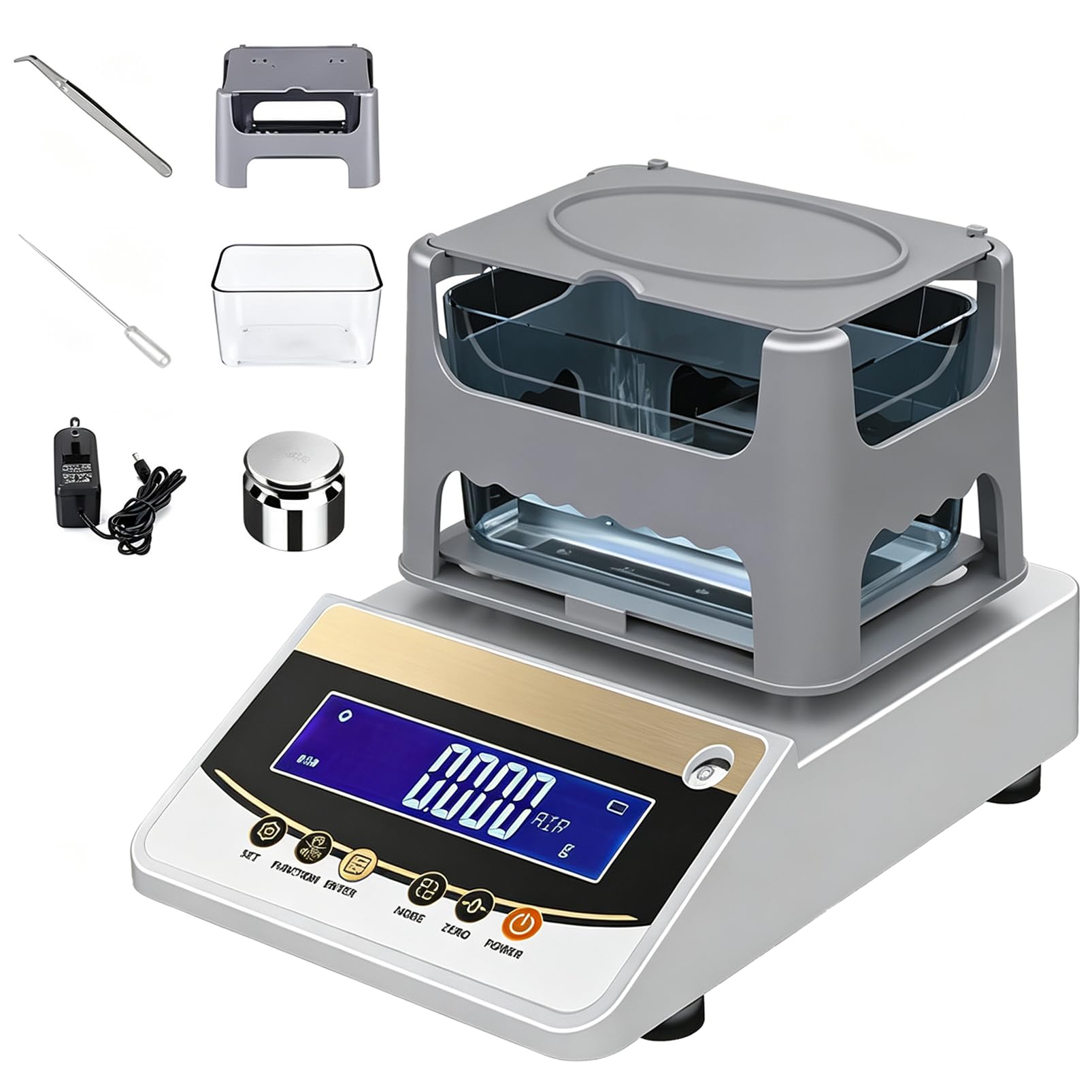 DmqChry Gold Purity Testing Machine, 300g/600g Precious Metal Densimeter Density, Gold Purity Tester Machine, Weighing Precision 0.01g, for Gold Silver K Gold Palladium and Platinum 300K