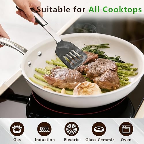 Miniatura 7 de Sartén antiadherente de cerámica de 11 pulgadas, sartén, sartén de cocina no tóxica con mango para inducción, sin PTFE, PFAS y PFOA, apto para