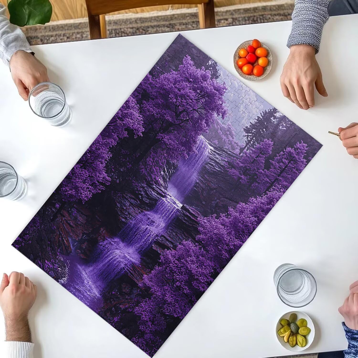 Puzzle dla dorosłych, 1000 elementów, Purple Falls, 75 x 50 cm, puzzle dla dorosłych, edukacyjna zabawa, wyzwanie, zabawka, 1000 elementów, puzzle dla dzieci, jako prezent i dekoracja ścienna, L-1034
