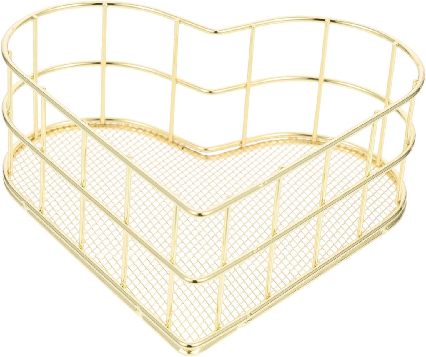 Heart Shaped Iron Desktop Organizer Box for Makeup and Foods