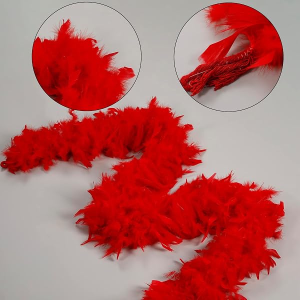 Larryhot Boa en plumes de champagne 1,8 m pour fête, Noël, Mardi Gras, bal masqué, carnaval, concert et décoration d'intérieur - 3