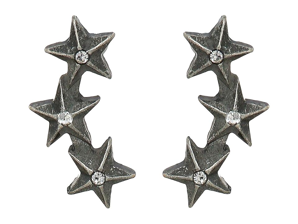 

Steve Madden Three Star Casted Stone Post Earrings (Gunmetal-Tone) Earring
