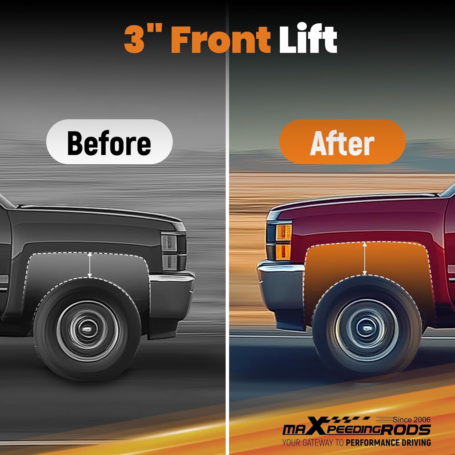 maXpeedingrods 3" Front Lift Loaded Struts for 2012-2022 Ram 1500/Ram 1500 Classic 4WD