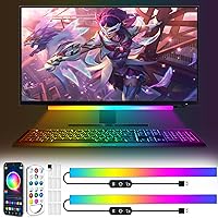 Vista 1 de Under Monitor Light Bar, App and Remote Control Gaming Ambient Lights,Music Sync Color Changing, 16 Million Colors, Timing, USB Powered RGB Light