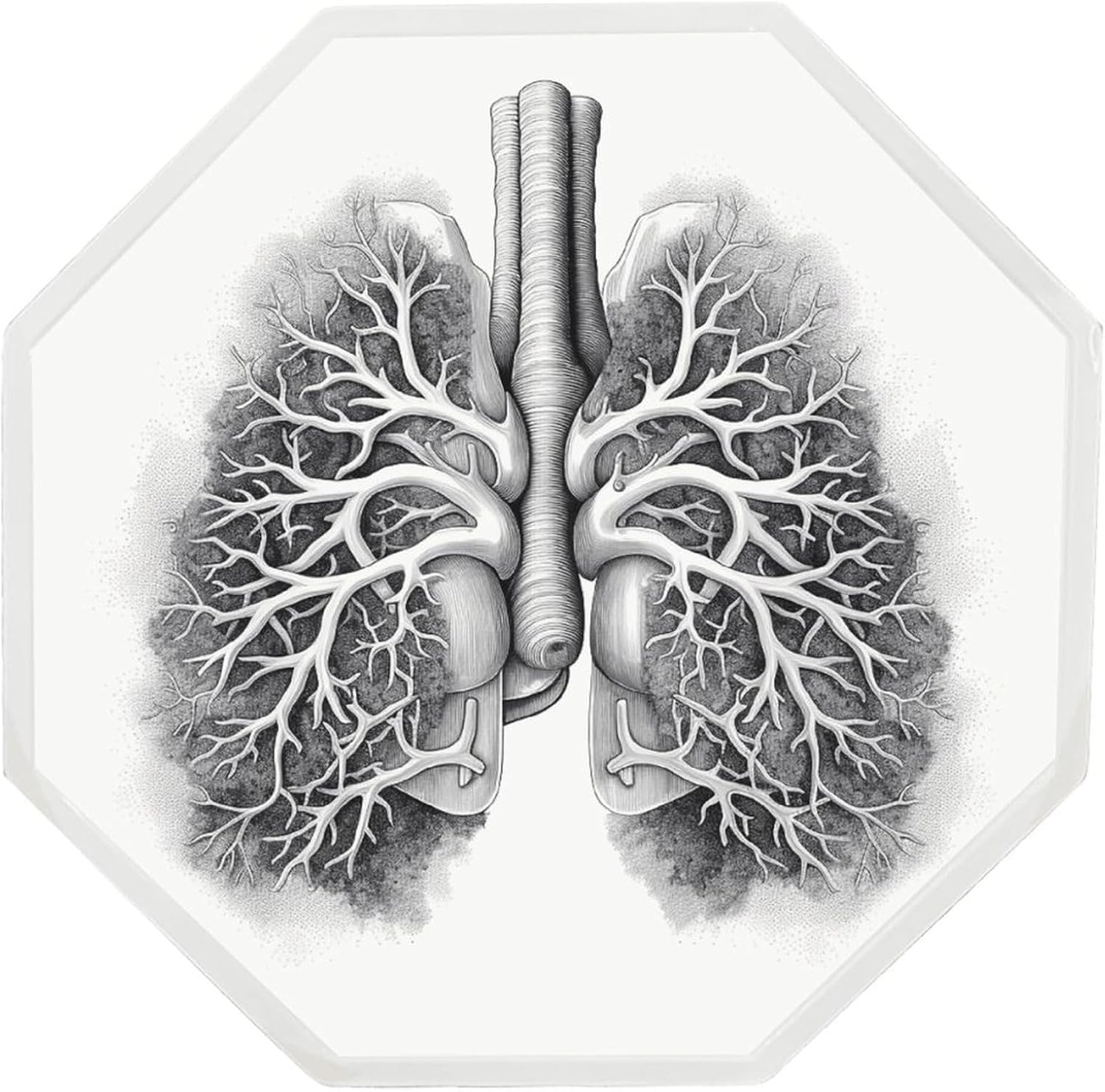 Ctagon Metal Sign for Home, Modern Display Plate for Kitchen, Lungs Vector Image Plates Accent Hanging Wall Decorations 3PCS for Living Room, Bedroom, Hallway, Hotel
