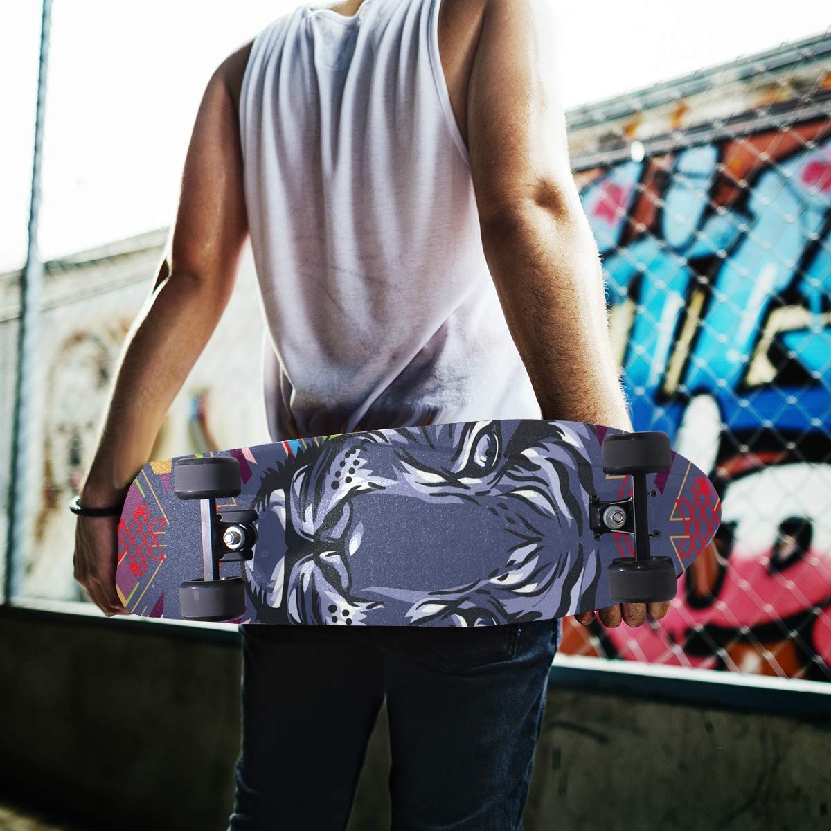 Griptape Dinosaure Bleu Pour Skateboard/Longboard - Antidérapant - 84x23 Cm - Auto-adhésif Sans Bulles