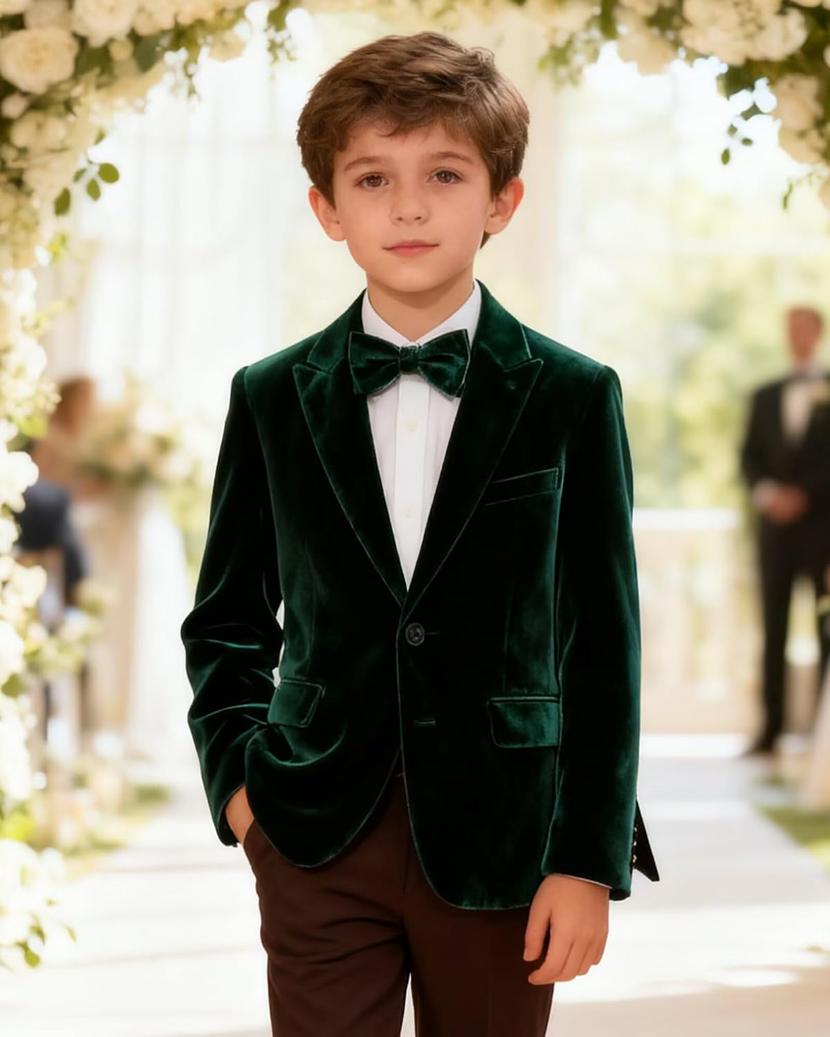 Retro Velvet Boy Suit Jacket Slim Fit Suits Blazer Boys Casual Sports Coat Kid Blazers for Prom Wedding Tuxedo Outfit