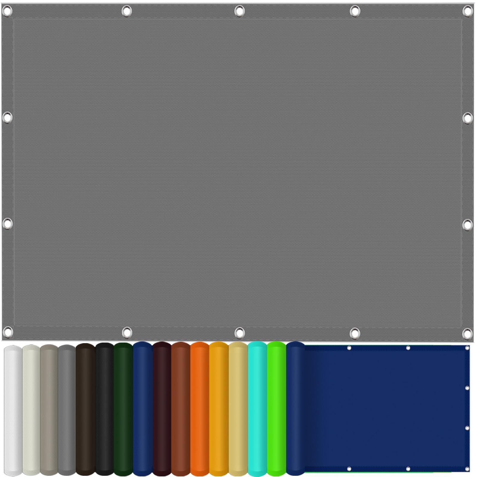 Voile d'ombrage anti-UV 180 x 340 cm grise pour bloquer la chaleur du balcon