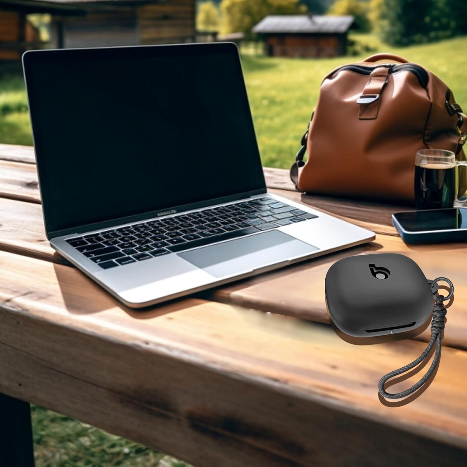 Compatible with Powerbeats Fit Case, Soft Silicone Protective Power Beats Fit Case for Beats Powerbeats Fit Wireless Earbuds 2025 with Lanyard (Black) - Image 6