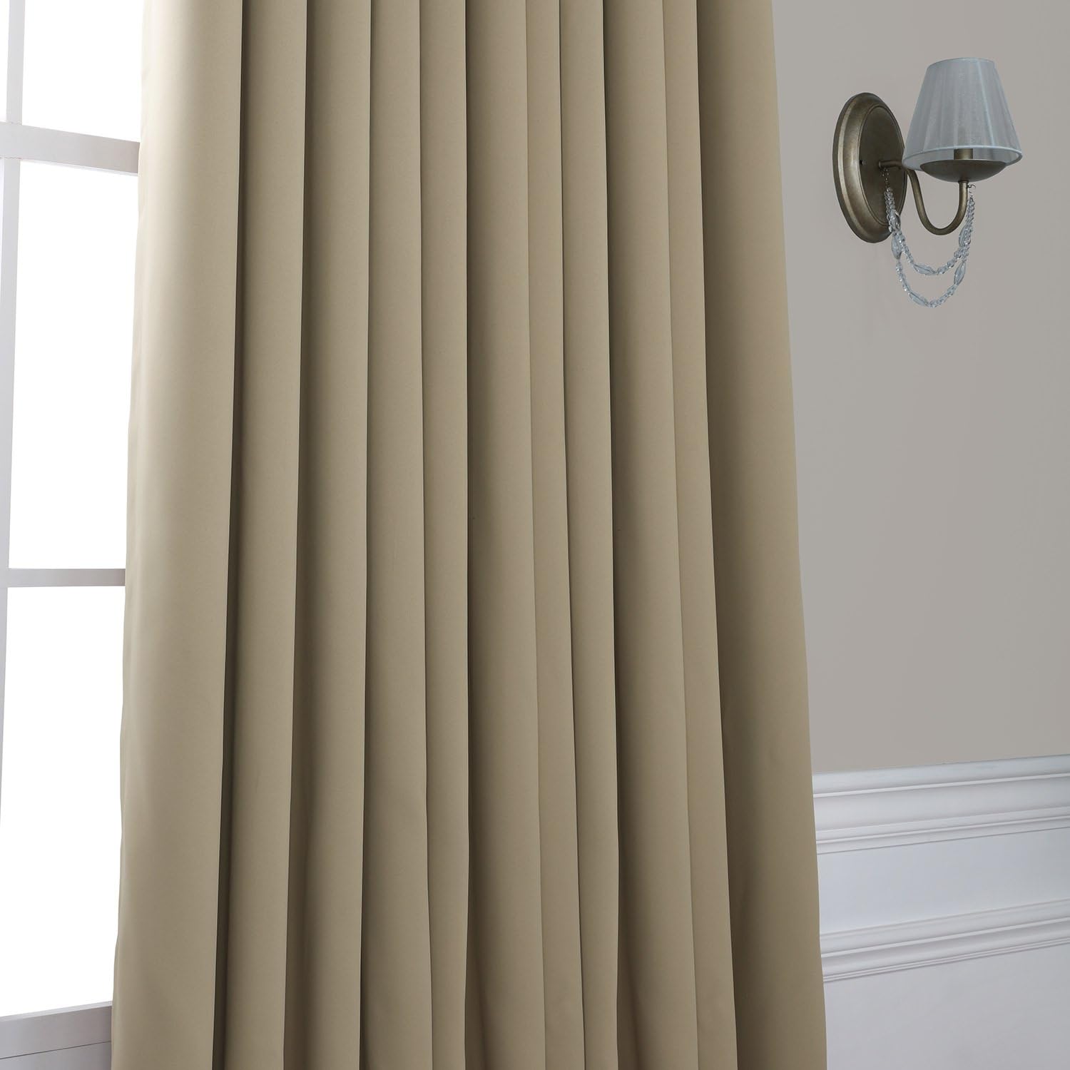 HPD Half Price Drapes Extra Wide Room Darkening Curtains for Bedroom & Living Room 100 X 84 (1 Panel), BOCH-151304-84-DW, Classic Taupe