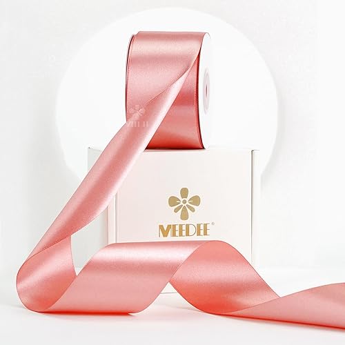Vista 388 de MEEDEE Orange Satin Ribbon - 1.5 inch Double Faced Satin Ribbon, 50 Yards - Neon Tangerine - For Christmas, Thanksgiving, Halloween, Weddings