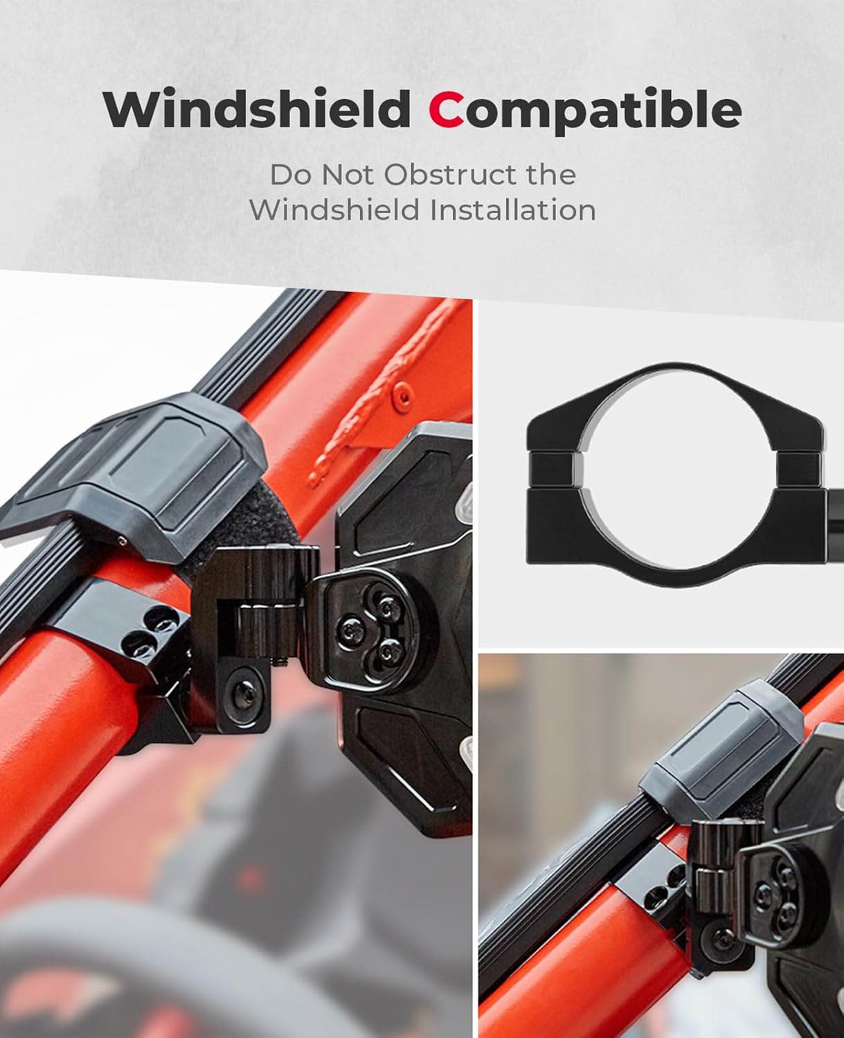 KEMIMOTO Billet Aluminum UTV Side View Mirrors, Fits1.75"-2" Roll Bar with Windshield, Compatible with Polaris RZR Turbo XP1000 Can Am Talon Kawasaki, Durable Break Away Replaceable Side Mirrors - Image 3