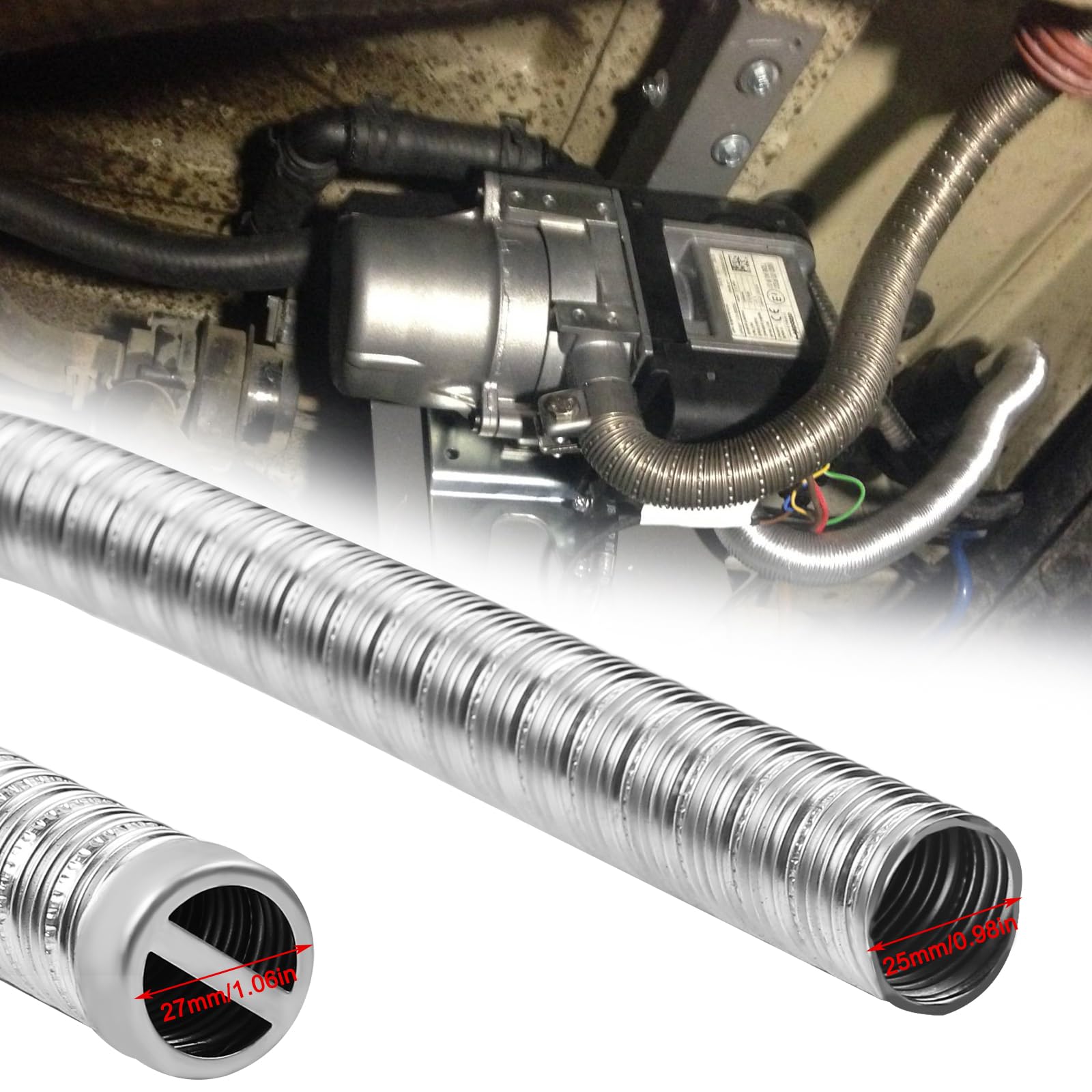 Lot De 2 Tuyaux D'échappement De Chauffage Diesel De 24 Mm Avec 6 Colliers De Serrage, En Acier Inoxydable, Pour Chauffe-air Diesel Eberspacher, Webasto, Pièces De Chauffage De Voiture, Bateau