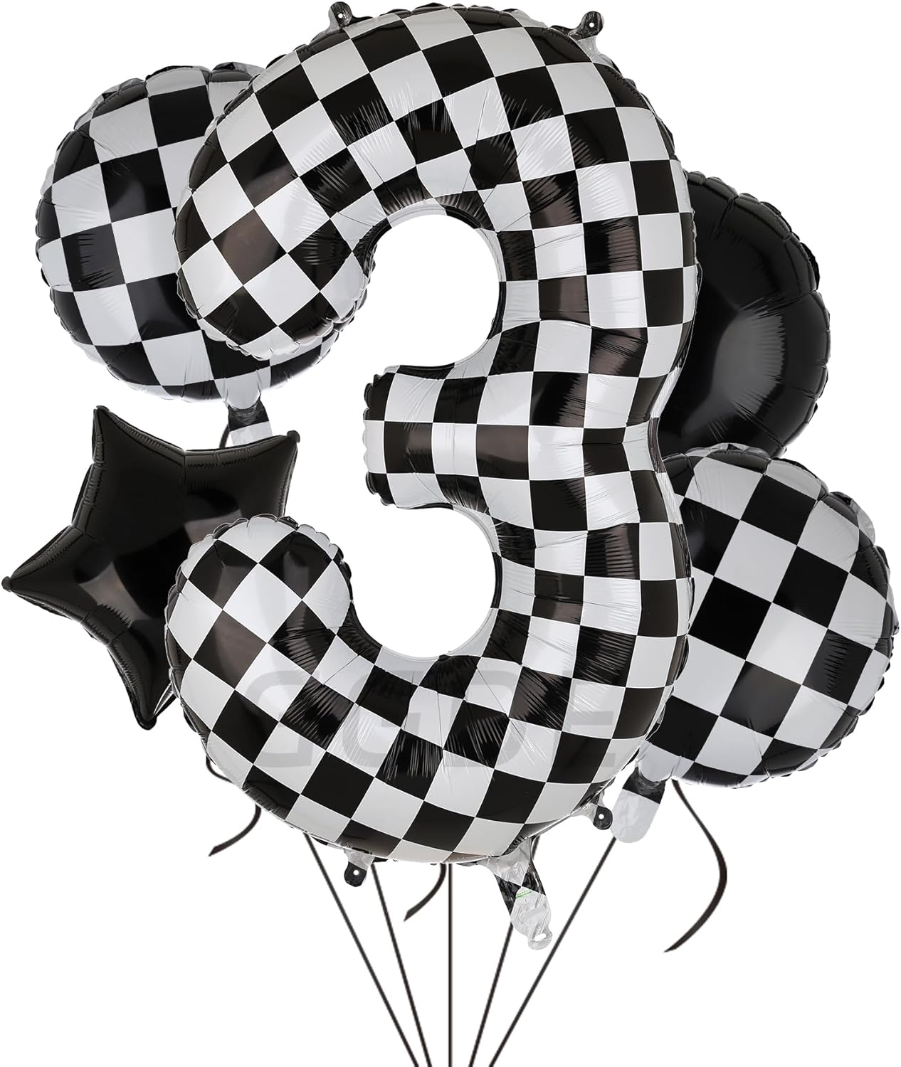 Macro Tube Nikon - Black And White Race Car Birthday Party Decorations 40 Inch Checkered Number 4 Balloon