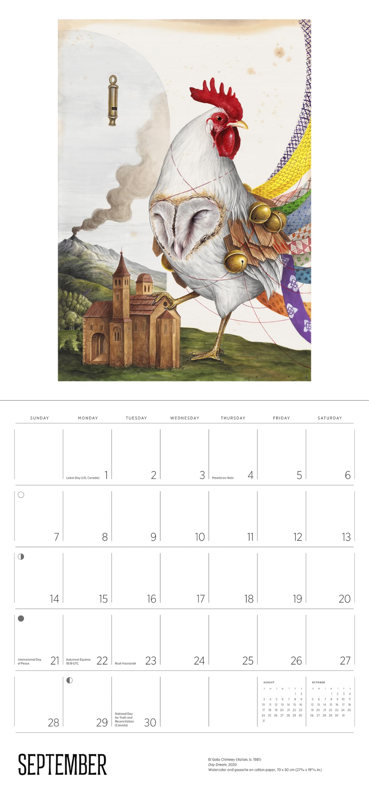 Condition photo showing New/Like New for El Gato Chimney: Avian Enigmas 2025 Wall Calendar
