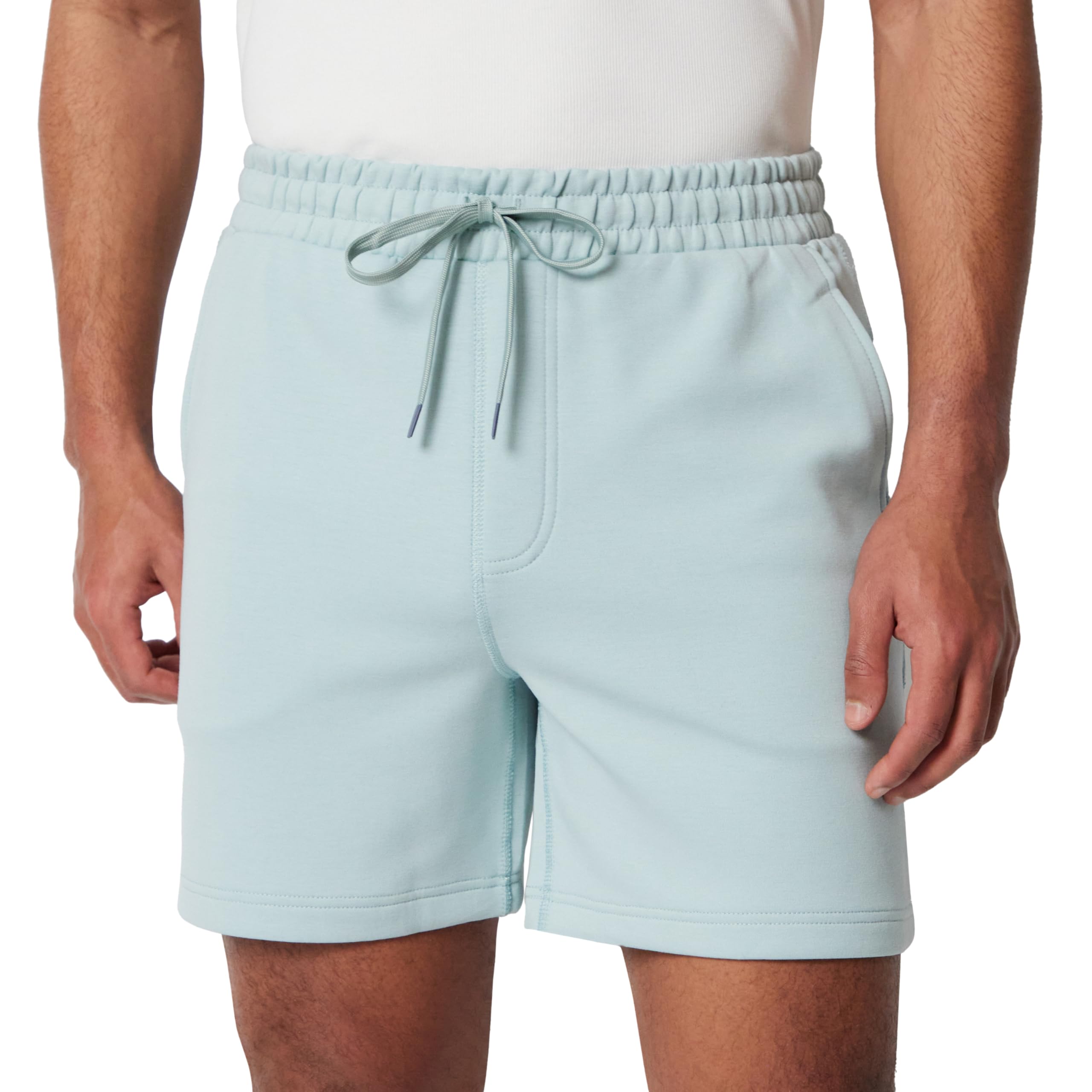 Amazon Essentials Men's Athletic Regular Fit 7" Lounge Workout Gym Shorts, Light Blue, X-Small