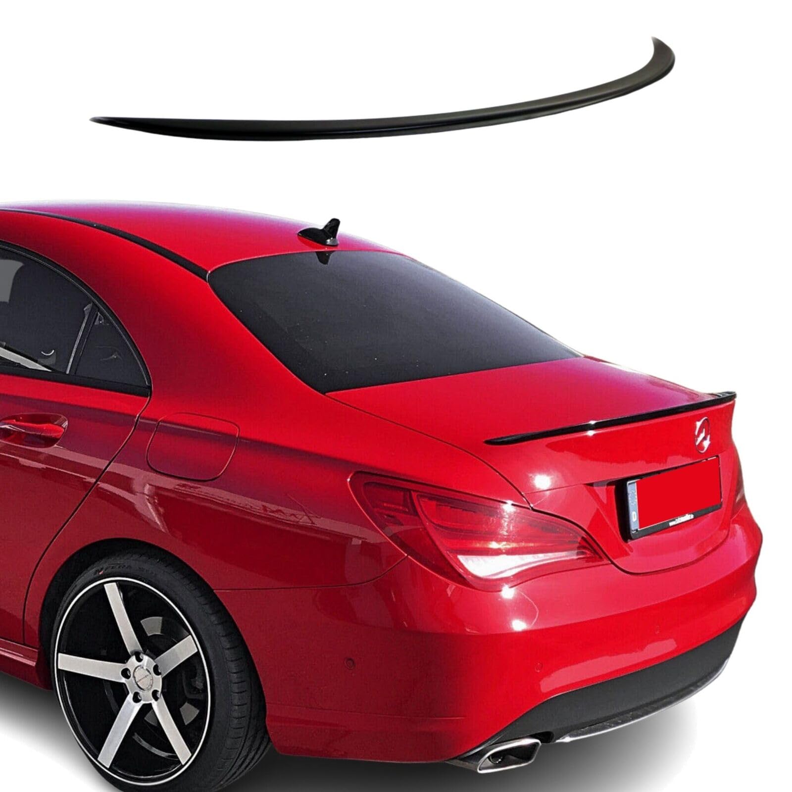 FLY DESIGN Alerón trasero para Mercedes CLA Clase 117 C117 W117 W117 Negro Brillo