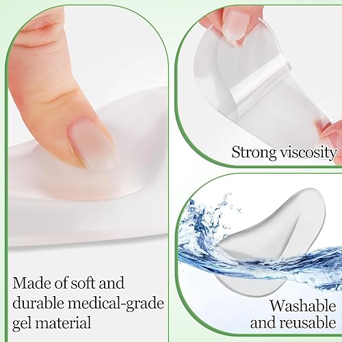 Miniatura 3 de Madholly 6 pares de almohadillas de gel con soporte de arco para pies planos, adhesivo transparente para pegar en el arco para mujeres y hombres