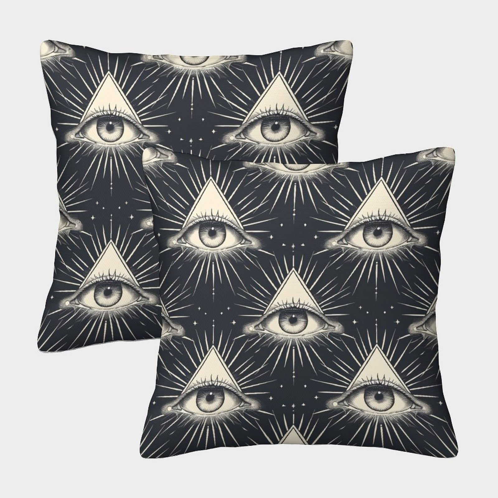 kaiyun 2 Pack Illuminati Pattern, Eyes Pillow Case 50x50cm Throw Pillow Case,Modern Decoration Pattern for Terrace Sofa Bedroom Indoor Outdoor Party