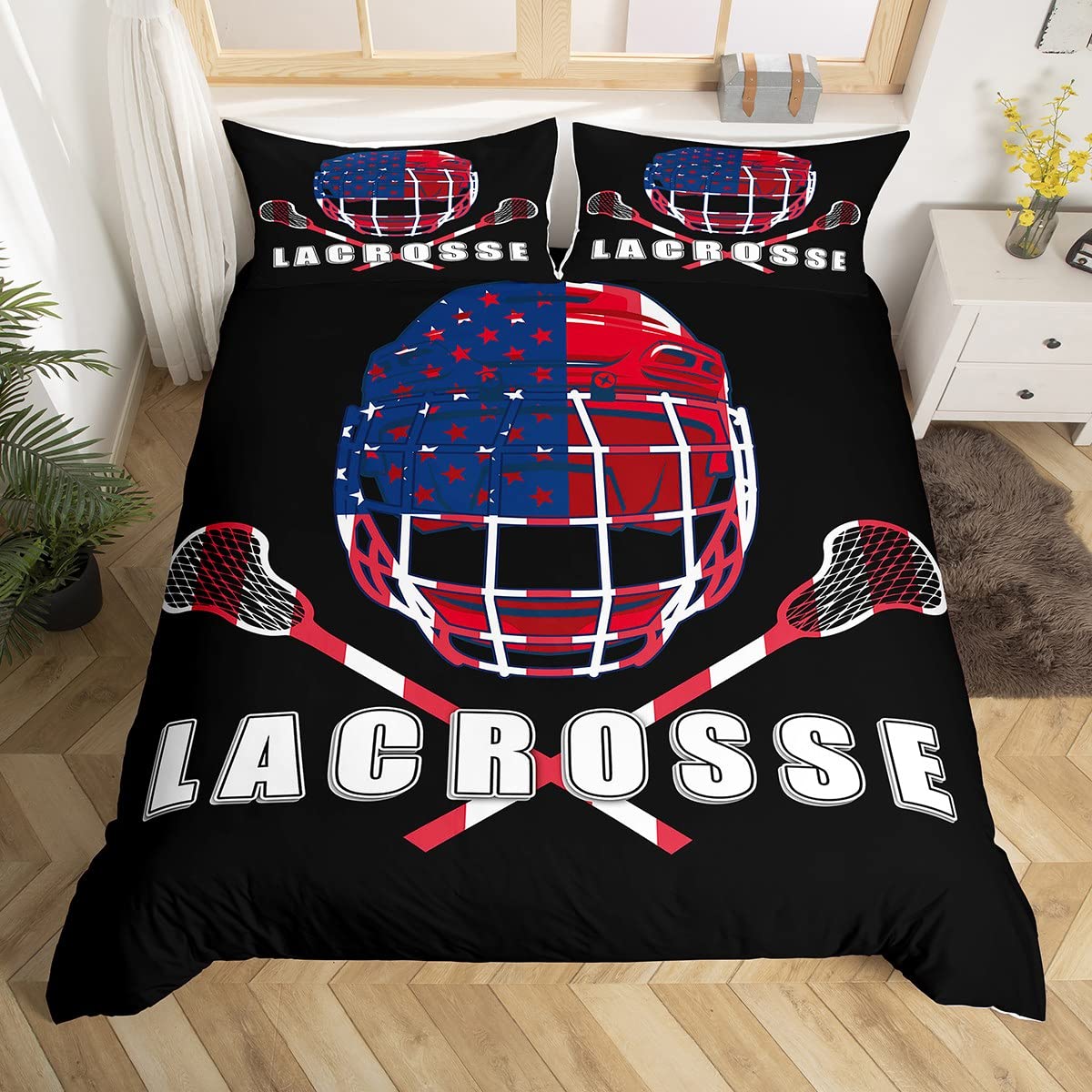 Housse de couette hockey sur glace américaine pour créer une chambre de jeune sportif passionné