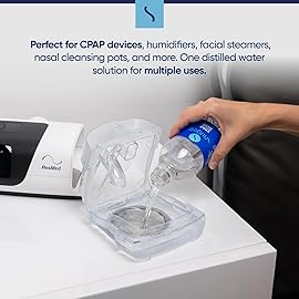 Snugell Distilled Water for CPAP Machines, Travel Size Bottles (24 -Pack, 12 oz Each) - Up to 1 Month Supply - Clean, Multi-Use, Travel-Friendly, Made in USA