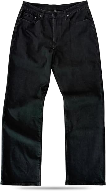 ANANKE Straight Leg Knit Jean | Mens Cotton Stretch Knit Denim Mid-Rise Relaxed Fit Zip Fly
