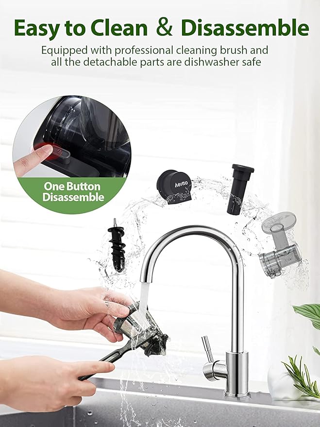 Extractor de Jugos Prensado en Frío BPA Free Motor Silencioso y Función Reversa miniatura 7