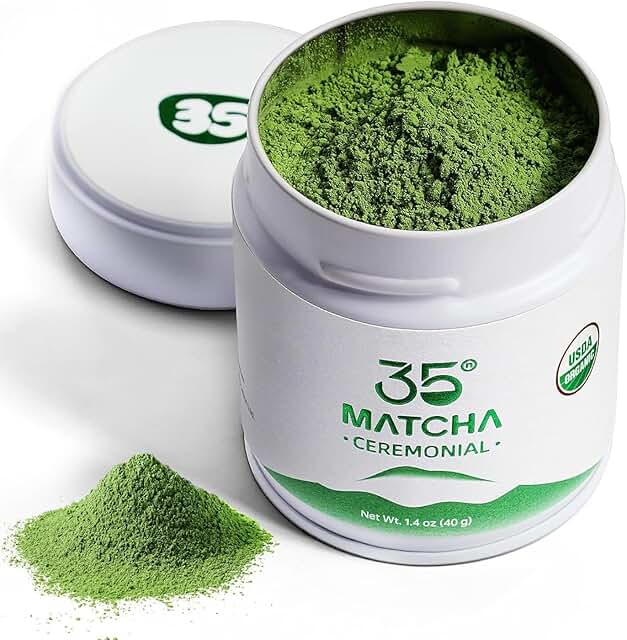 35°N MATCHA Organic Ceremonial Grade Matcha Powder, USDA Certified, 100%...