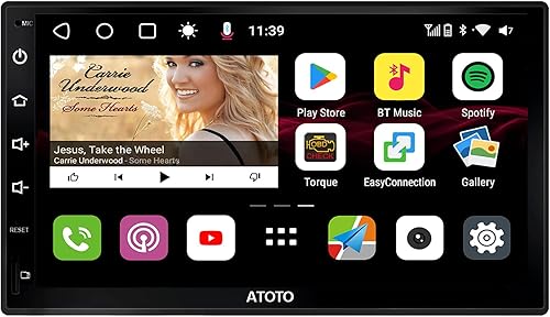 ATOTO Estéreo de coche Android de 7 pulgadas con CarPlay inalámbrico, Android Auto, Bluetooth dual, pantalla QLED, retrovisor HD - S8G2B74PM