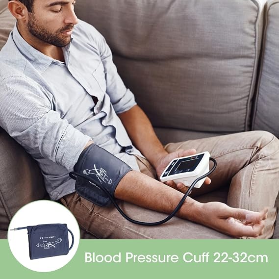 Blood Pressure Cuff Arm Circumference Cuff 22-32CM Portable Medium Cuff for Automatic Blood Pressure Monitor Adjustable Replacement Upper Arm Cuff for Elders Home Adult Kid Use (Dark Blue)