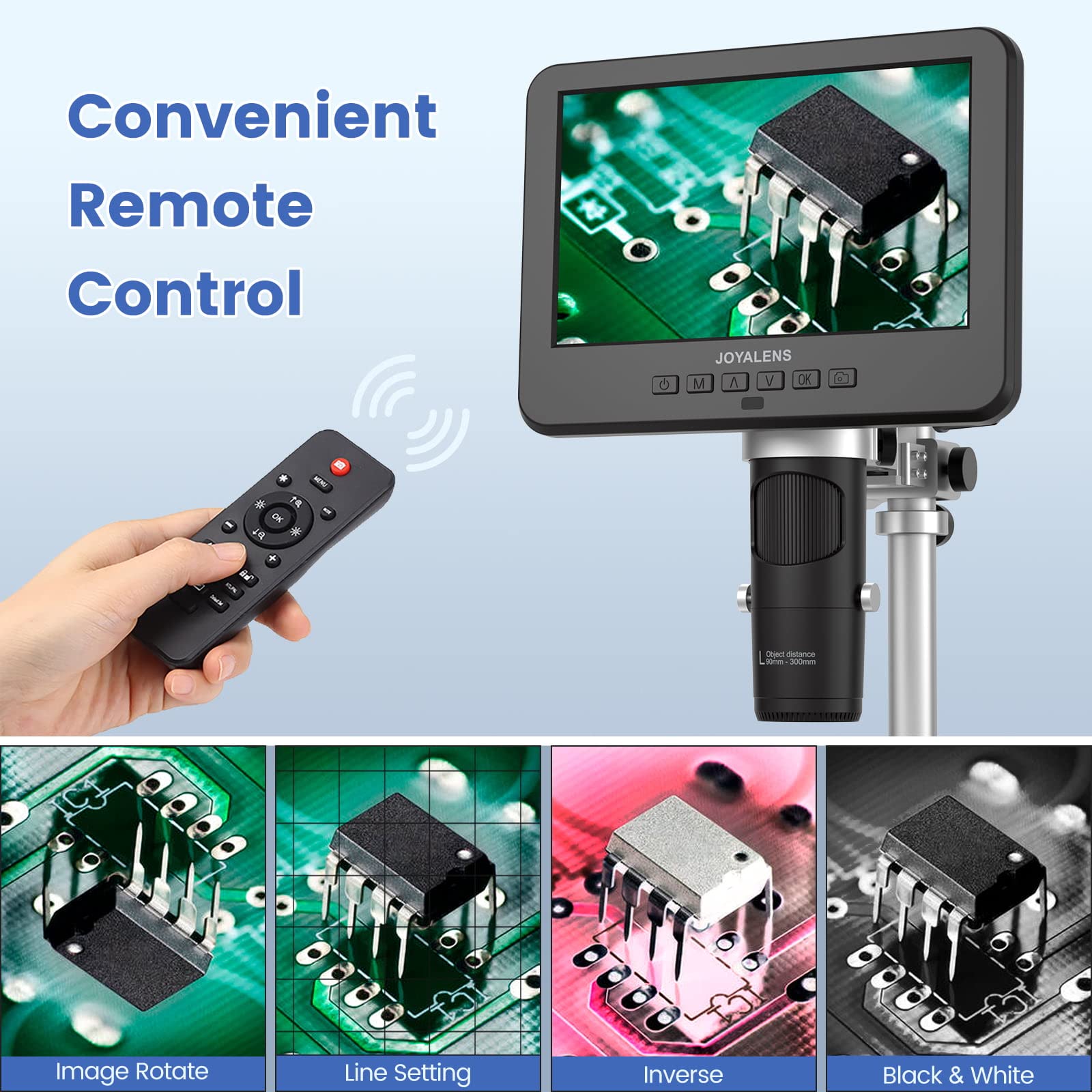HDMI-LCD-Digitalmikroskop mit 3 Objektiven, 2000 x JL246MS, 17,8 cm Lötmikroskop, Münzmikroskop, biologisches Mikroskop, USB-Elektronische Mikroskopkamera, Windows-kompatibel, 32 GB