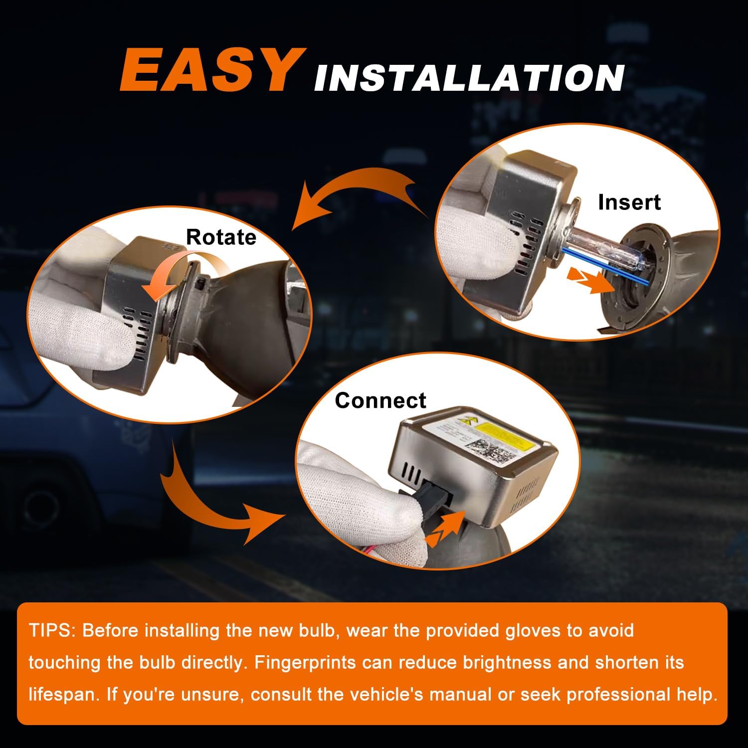 DZG D5S HID Headlight Bulbs for 2016 2017 2018 Chevy Silverado 1500 WT LS LT 2015-2018 GMC Sierra 1500 2500 3500 HD, 8000K Cool White 35W Metal Base Xenon Replacement High Low Beam Bulb, Pack of 2