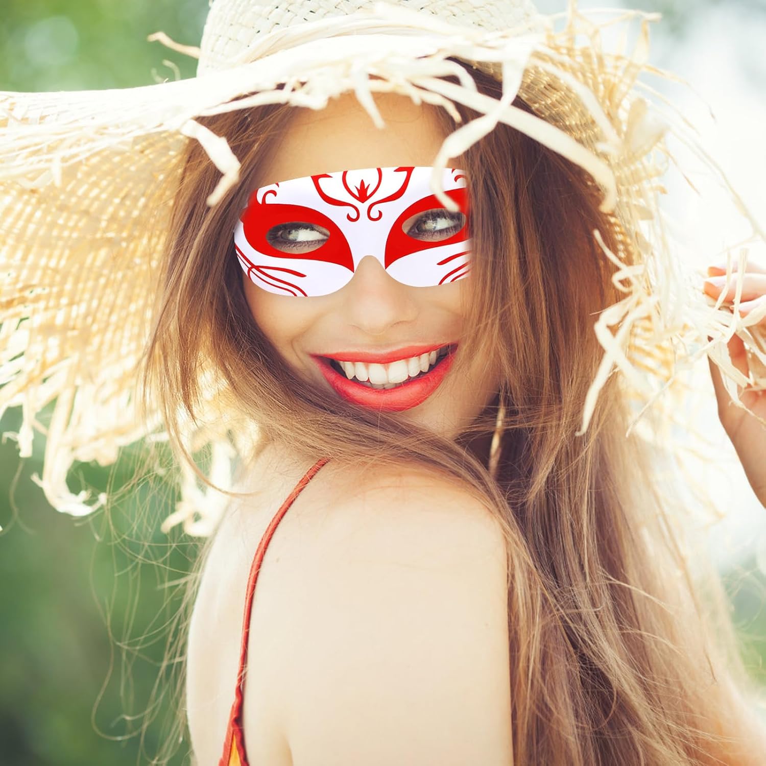 NOLITOY Pack White Paper Eye Masks, Plain Masquerade Blank Masks Decorate for Cosplay, Halloween Party - Image 2