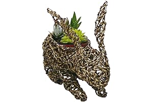 RA820M Rattan Bunny Rope Topiary for Home and Garden Decoration