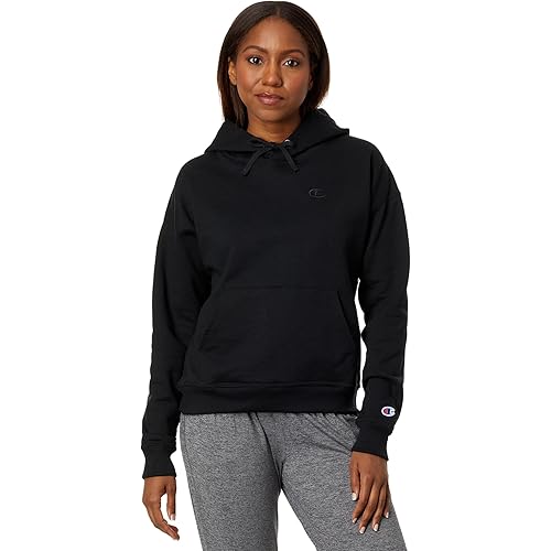 Champion Women’s Pullover Fleece Hoodie, Loose Fit, Midweight, Script Logo