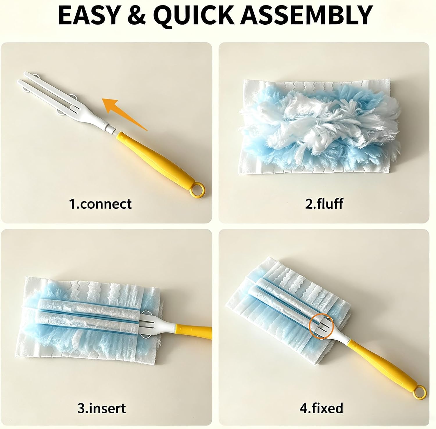 30 Count Duster Refills for Swiffer Duster, 180° Heavy Duty Duster for Swiffer Duster Refill with 1 Handle, Microfibers Disposable Dusters for Cleaning Furniture, Blinds, Ceiling Fans, Shelves