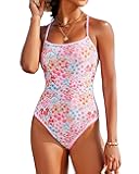 One Piece Swimsuit for Women Tummy Control Bathing Suit Teens Full Coverage Modest Swim Suits 2025 Cute Floral Swimwear