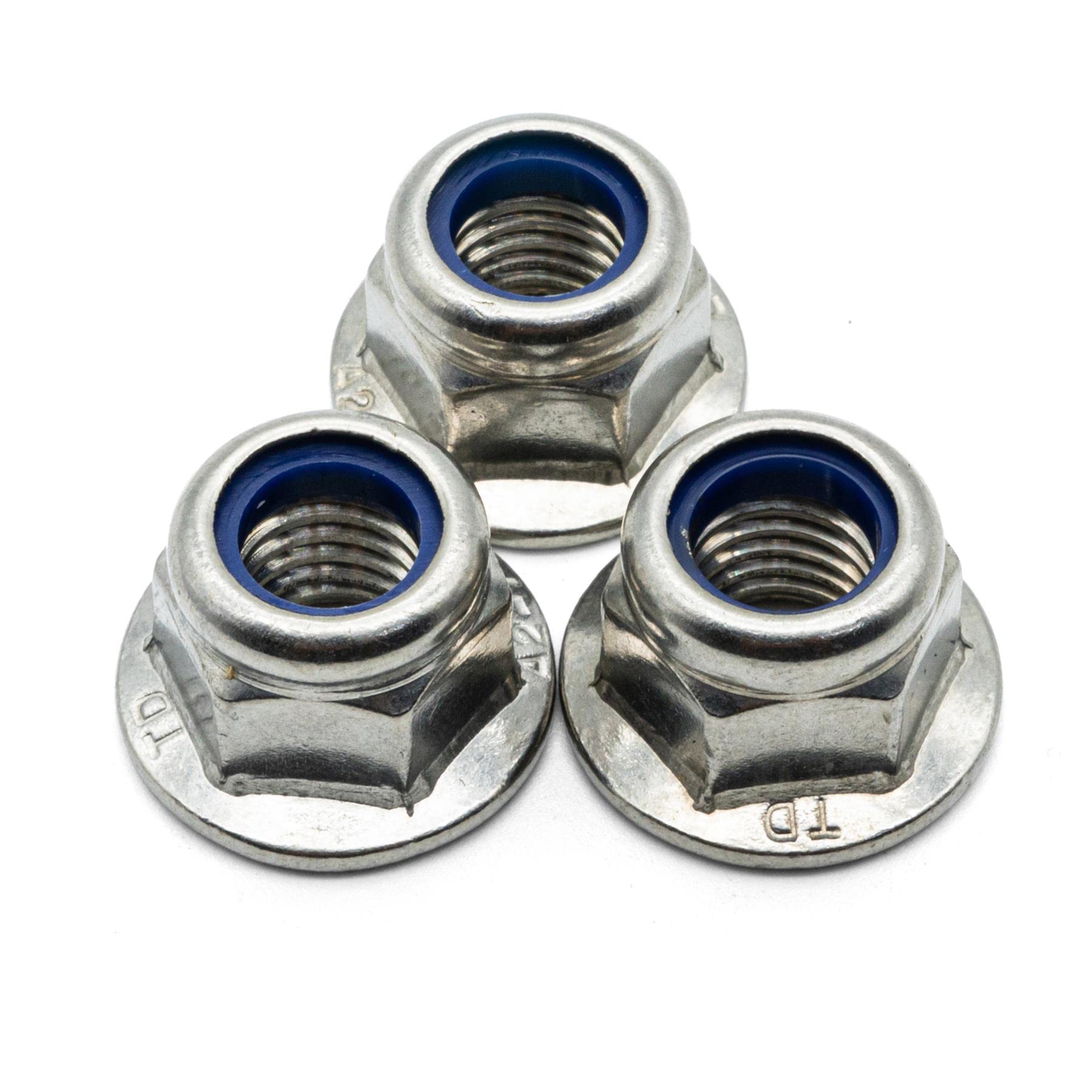 Hippo Hardware M6 (6mm) Nyloc Nuts A2 Stainless Steel Nylon Insert Flange Locking Nuts (Pack of 5)
