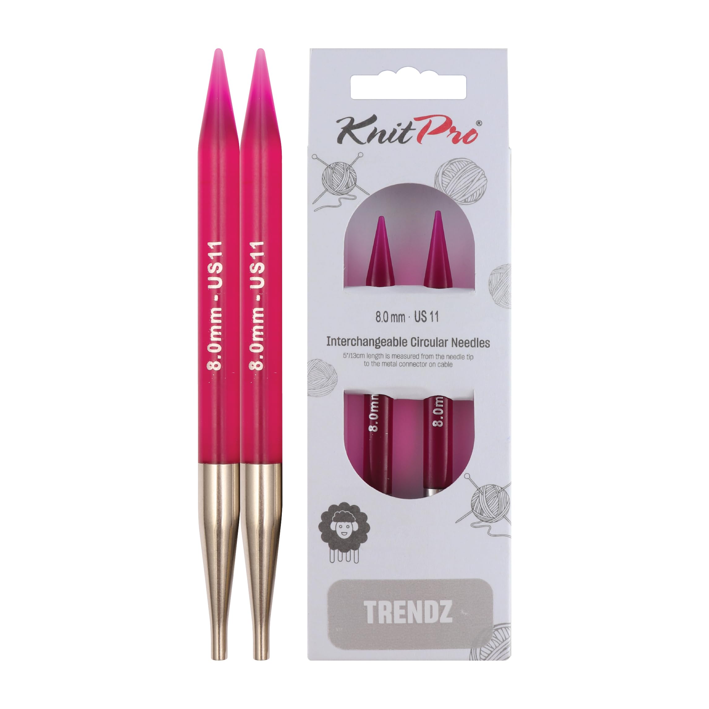 KnitPro Trendz Interchangeable Circular Needles 5" (13cm) | 8.00mm