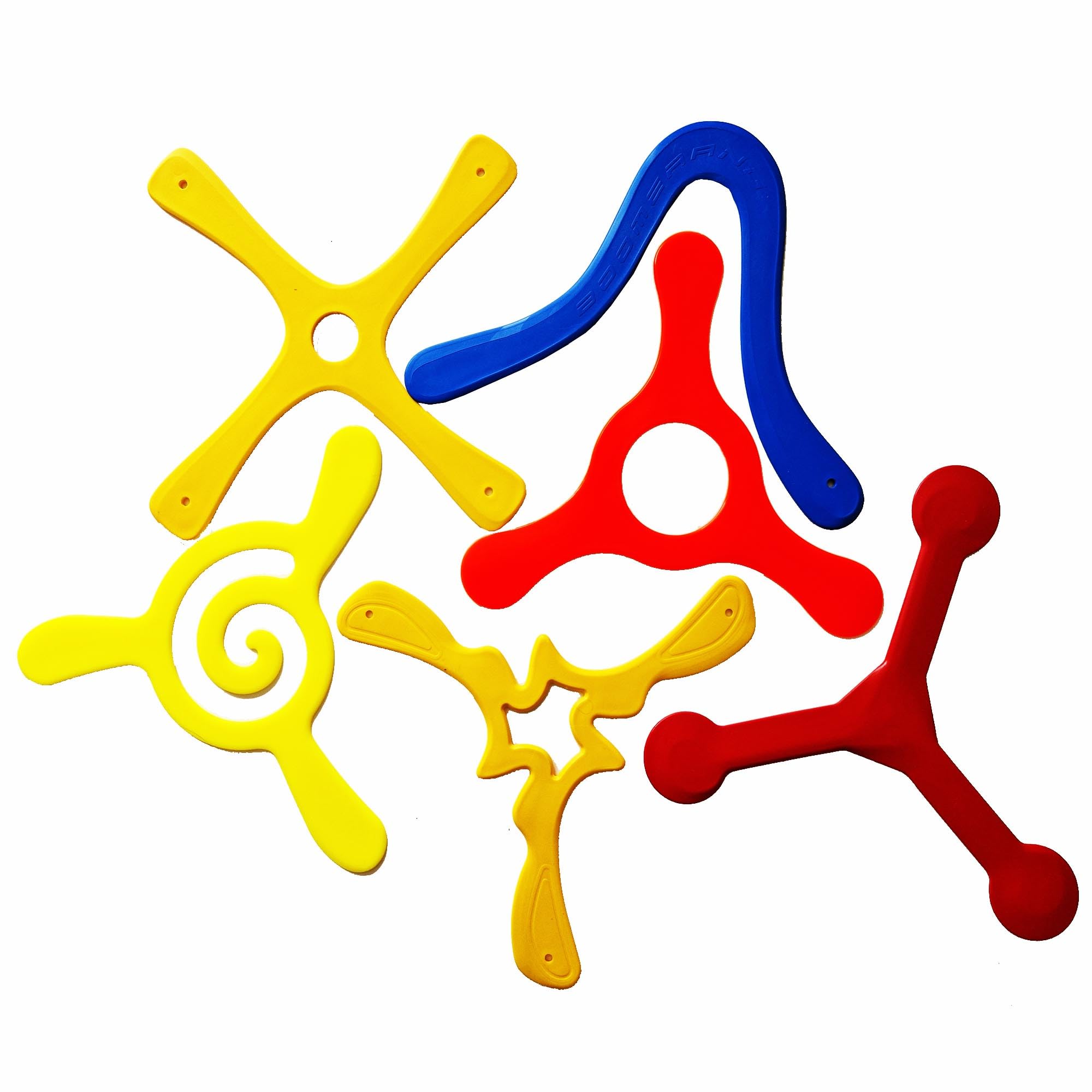 Confezione da 6 Boomerang per principianti, sport e giochi all'aperto, facile da lancere, in polipropilene.