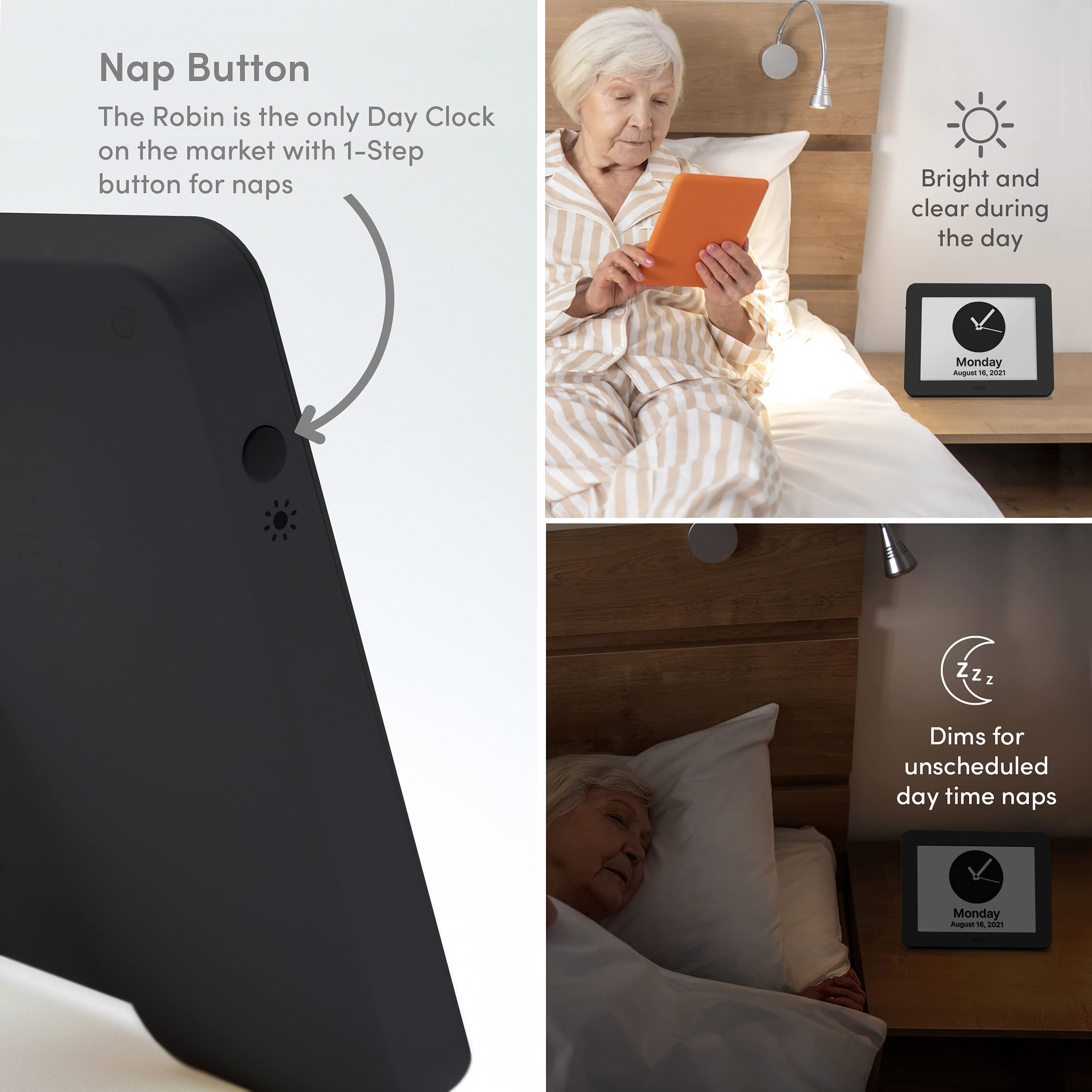 Robin, 2022 Version, Digital Day Clock 2.0 with Custom Alarms and