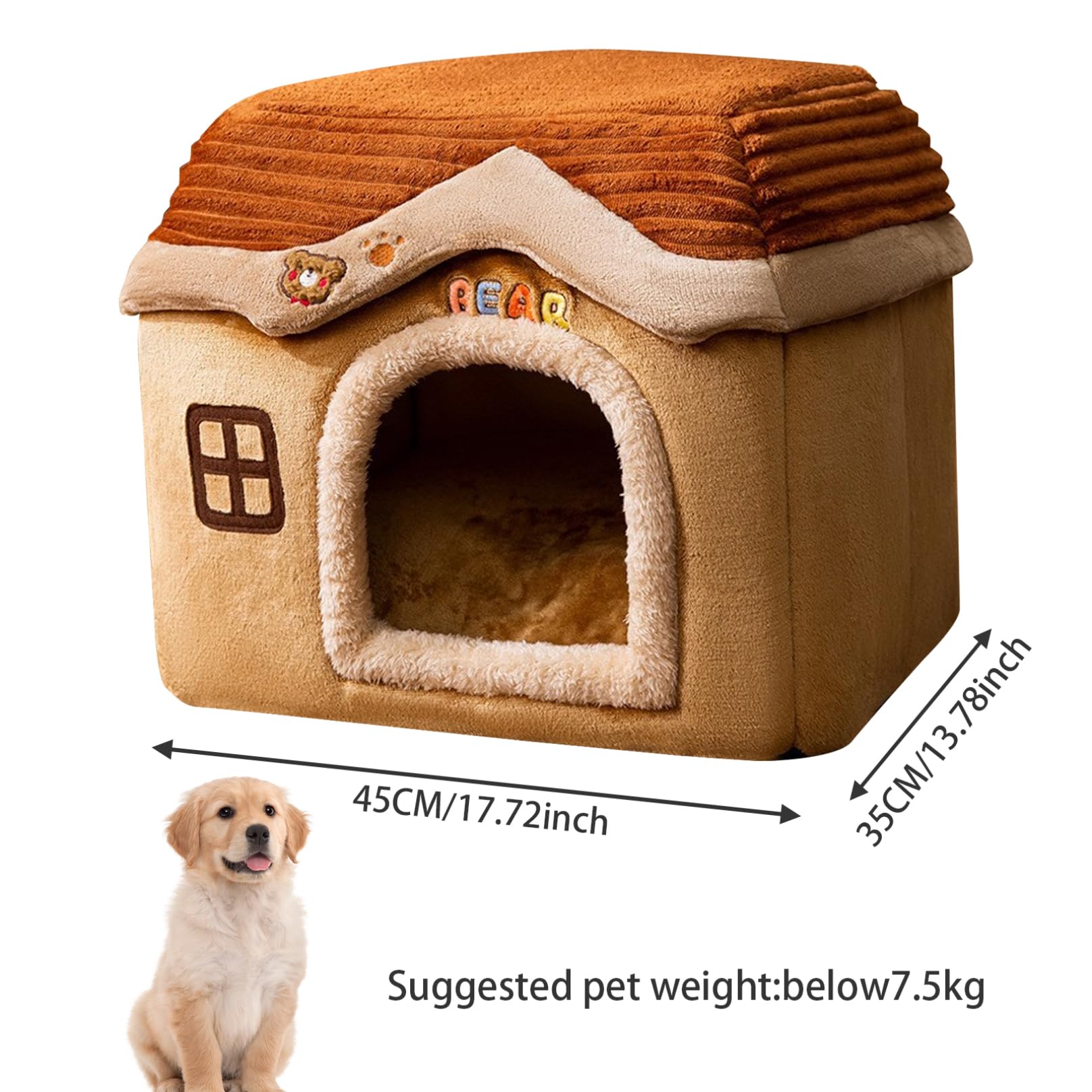Dog Cave Naisicatar Dog House Indoor Warm Detachable Small Dog