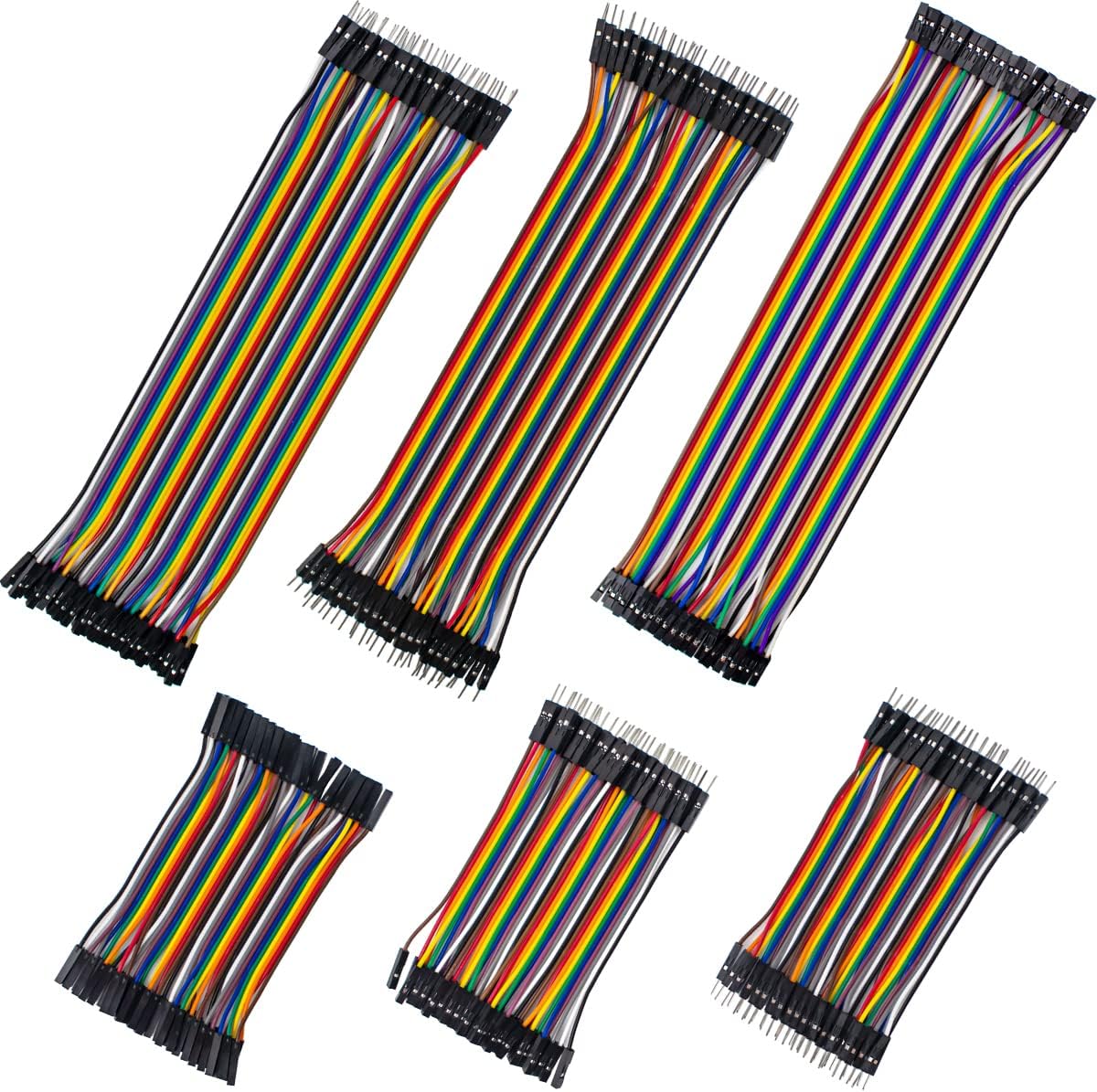 Hosyond 240pcs Dupont Wire 22AWG 10cm and 20cm Breadboard Jumper Wires Multicolored Jumper Cables Kit Compatible with Arduino Projects/Raspberry Pi