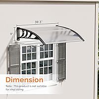 Vista 3 de VINGLI Toldo para Ventana Toldo para Puerta Exterior, 30" x 40" Toldos para Puertas Cubierta de Policarbonato Toldo para Puerta de Patio Protección