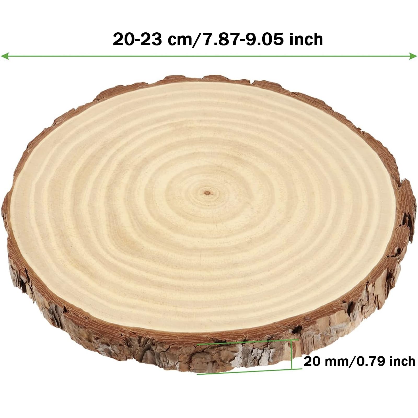 10 Fette Di Legno Non Finite Per Artigianato | Rotelle In Pino Ø 11,9-13,2 Cm | Sottobicchieri, Centrotavola Rustici, Decorazioni Fai Da Te | Levigate E Pronte - 4