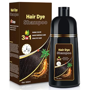 BOJICA Hair Dye Shampoo for Gray Hair Coverage, 3-in-1 Semi-Permanent Color Shampoo for Women & Men Chestnut Brown