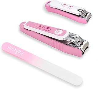 PAFASON Ultra Sharp Nail Clipper Set, 3 Pack Fingernail and Toenail Trimmer Cutter, Stainless Steel, Curved Blade, Sturdy, Nail Catcher, Nail Files for Men and Women